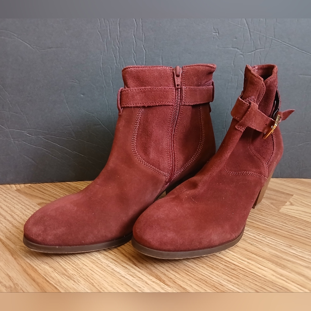Diba Women's Suede Ankle Boots - Burgundy